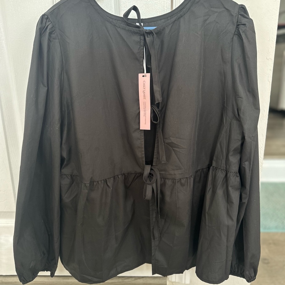 Black Tie Long sleeve Shirt Size L